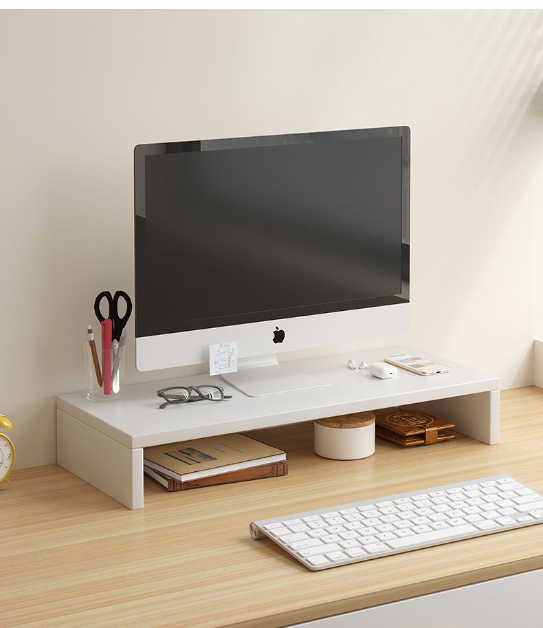 Ergonomic Monitor Riser Stand with Keyboard Storage Tray