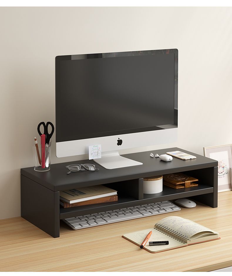 Ergonomic Monitor Riser Stand with Keyboard Storage Tray