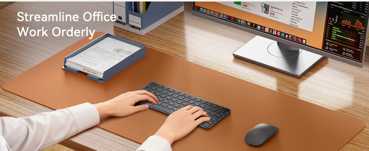 Premium PU Leather Desk Mat Pad & Surface Blotter Protector