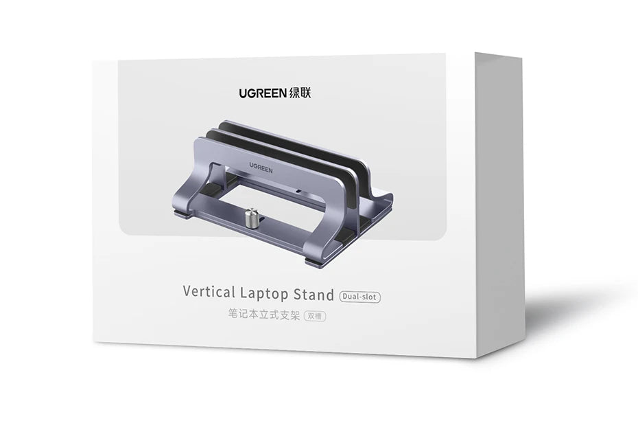 UGREEN Dual Slot Adjustable Vertical Aluminum Laptop Stand Holder