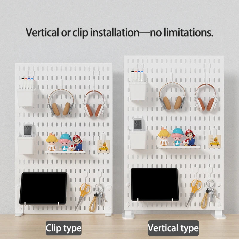 Ultimate Modular Plastic Pegboard System with Hooks Bins Shelves