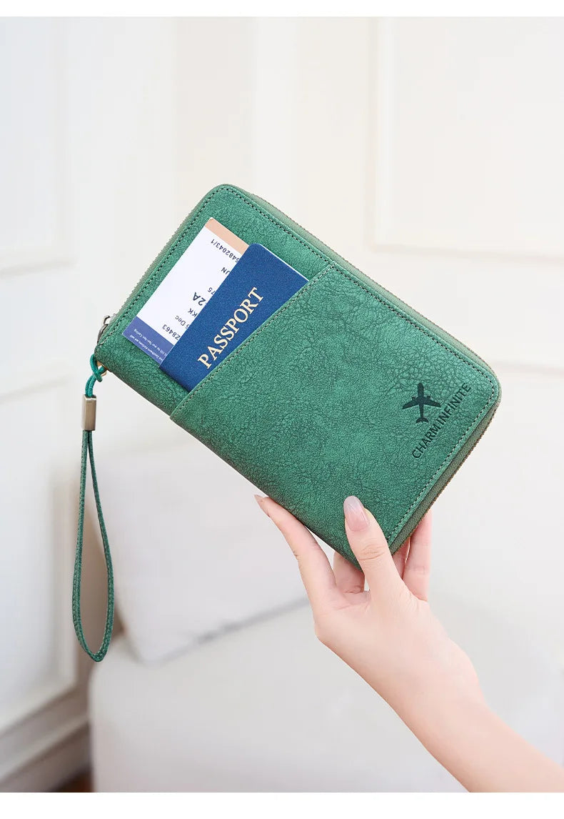 Multi-Functional RFID Blocking Passport & Travel Document Organizer Wallet