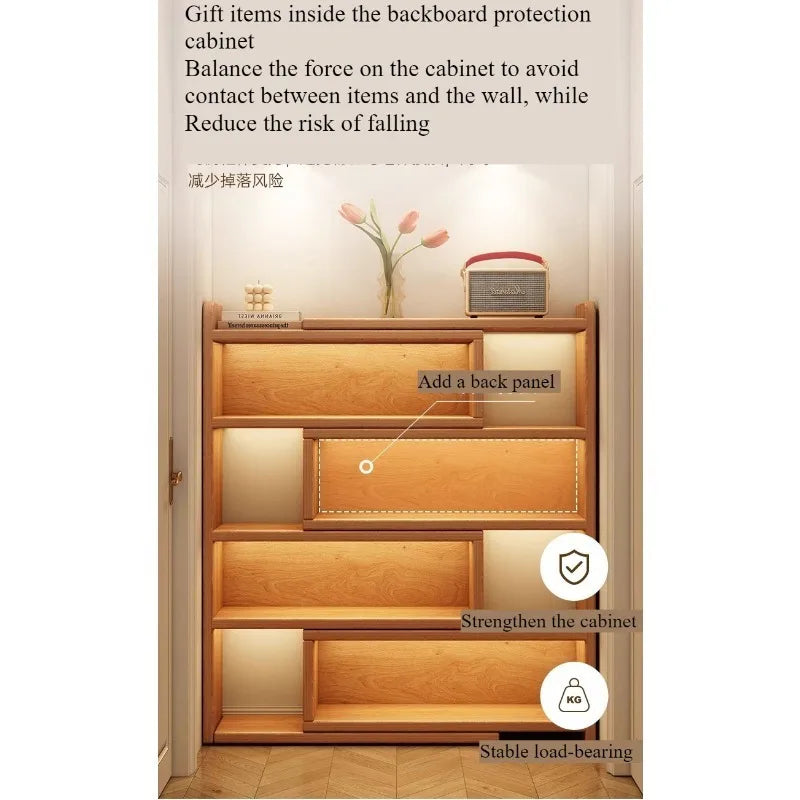 Retractable Corner Wooden Bookshelf & Desktop Storage Rack