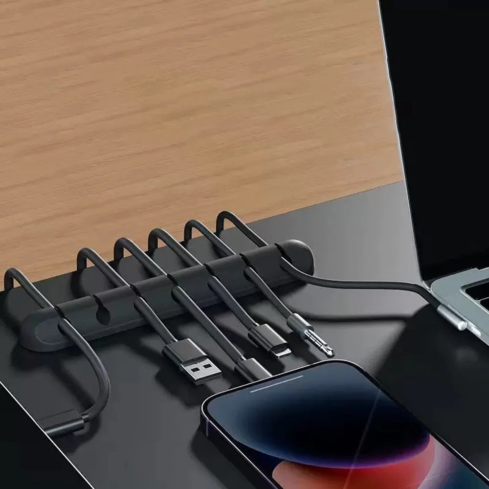 Self-Adhesive Desktop Cable Management Clips Cord Organizers