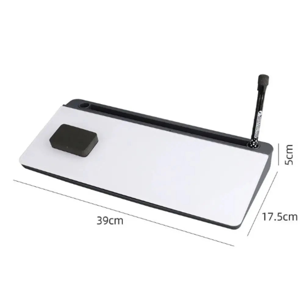 Tempered Glass Desk Whiteboard with Storage Drawer & Memo Board