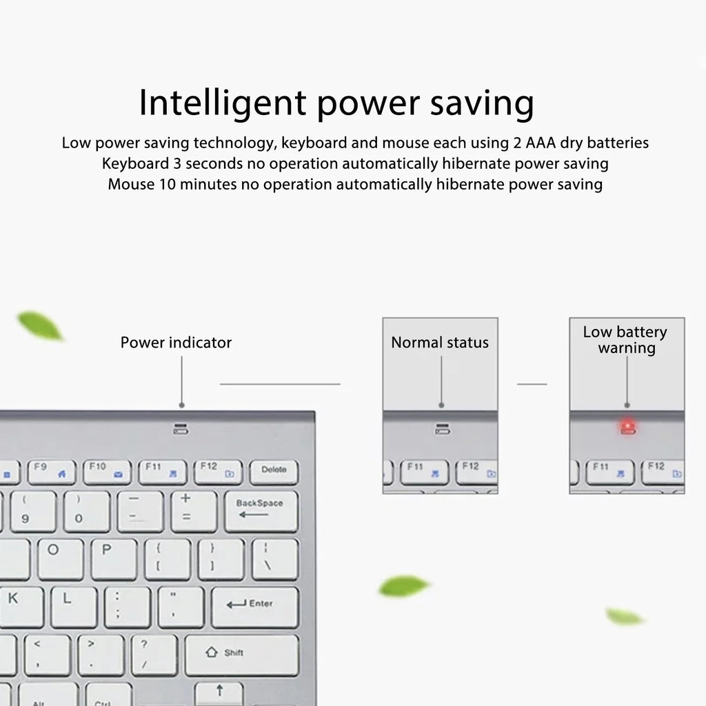 Slim Wireless Silent Keyboard and Mouse Combo Set