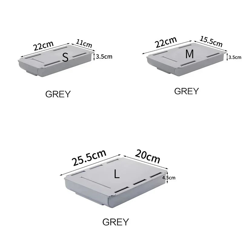 Under-Desk Self-Adhesive Hidden Storage Drawer Organizer Box