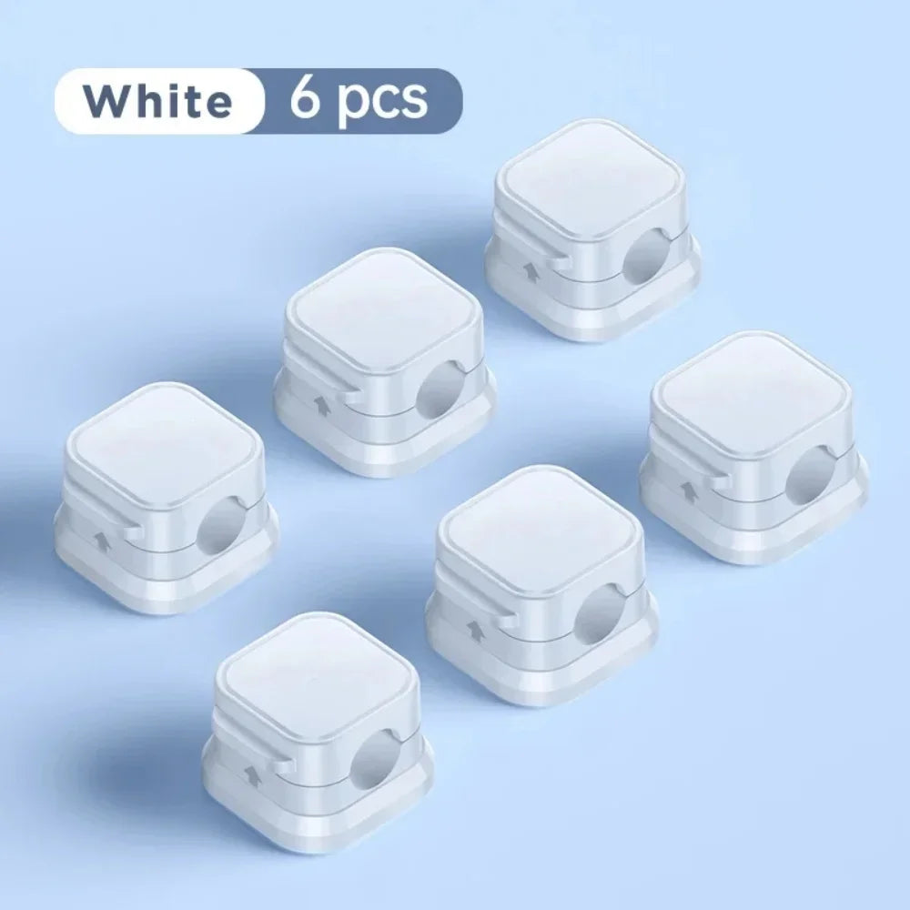Magnetic Under-Desk Cable Clips & Cord Organizer Keepers