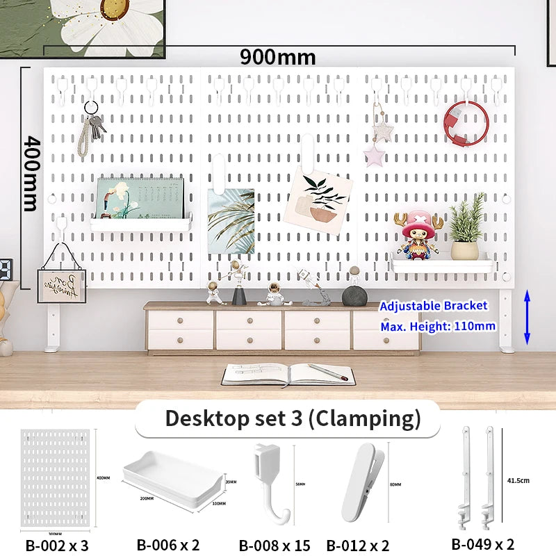 Ultimate Modular Plastic Pegboard System with Hooks Bins Shelves