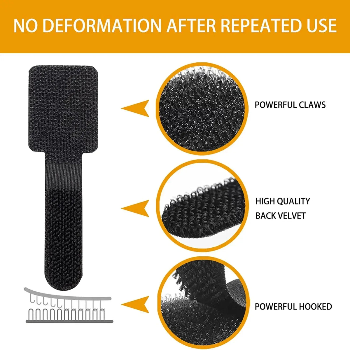 Reusable Self-Adhesive Cable Management Straps - Nylon Wire Ties