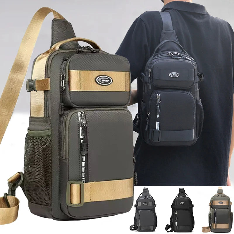 Lightweight Multi-Way Oxford Chest Pack & Crossbody Bag for Men