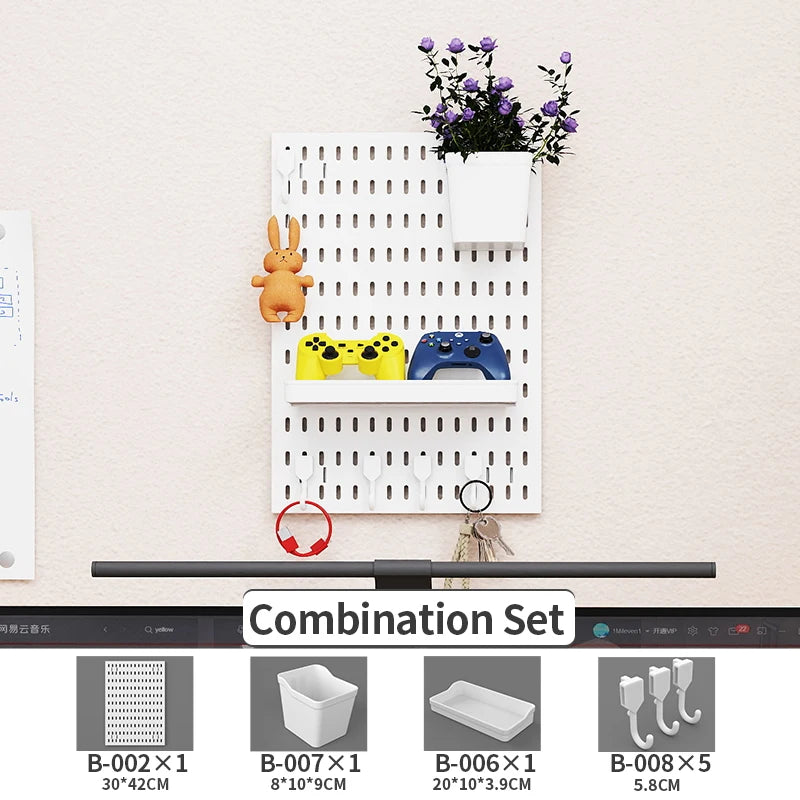 Modular Gaming Room Wall Pegboard Organizer for Controllers & Keyboards