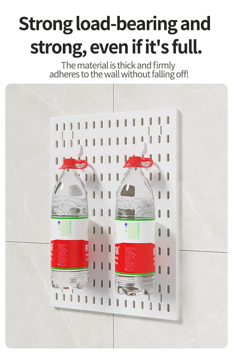 Drill-Free Wall Mount Pegboard Storage Organizer System