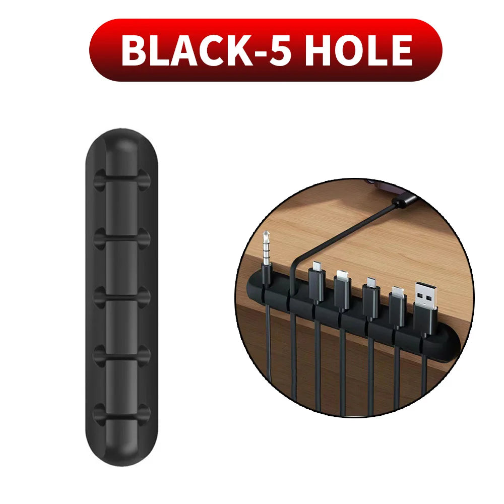 Self-Adhesive Desktop Cable Management Clips Cord Organizers