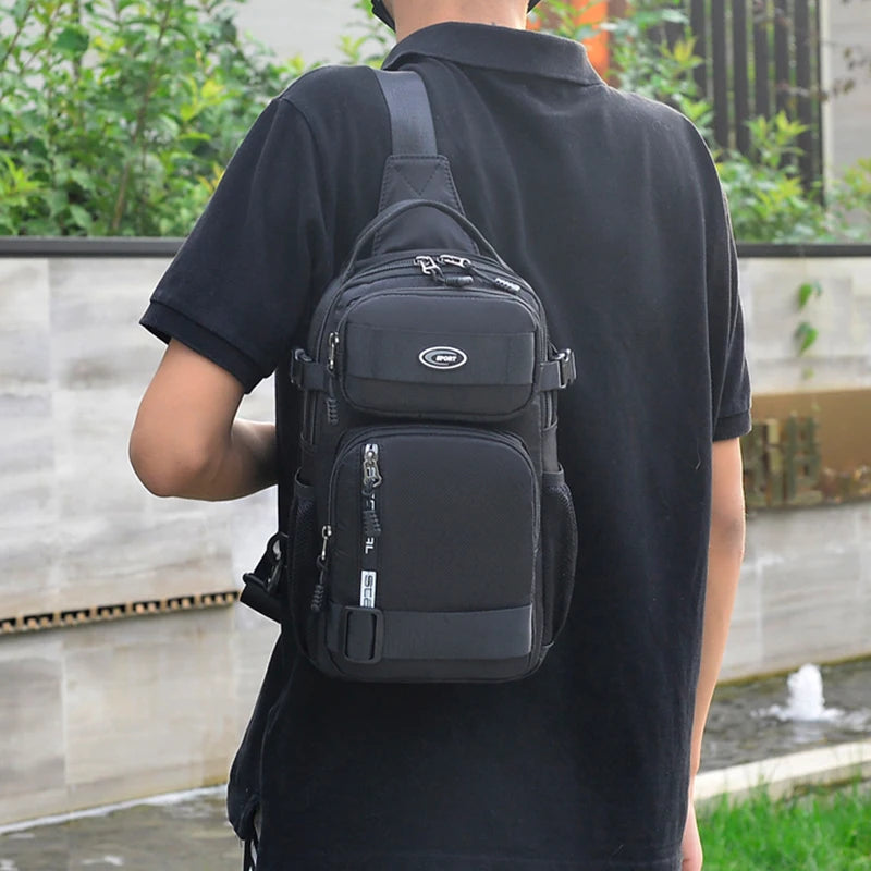 Lightweight Multi-Way Oxford Chest Pack & Crossbody Bag for Men