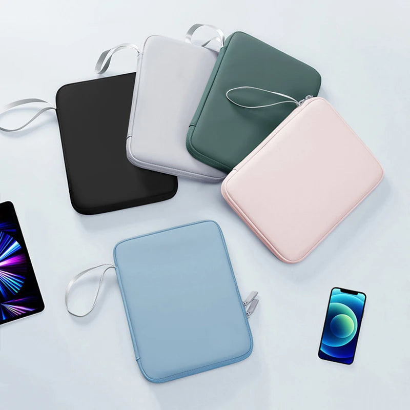 PU Leather Tablet Handbag Pouch – Shockproof Sleeve with Wrist Strap for iPad Air, Samsung & More (10.9" & 12.9")