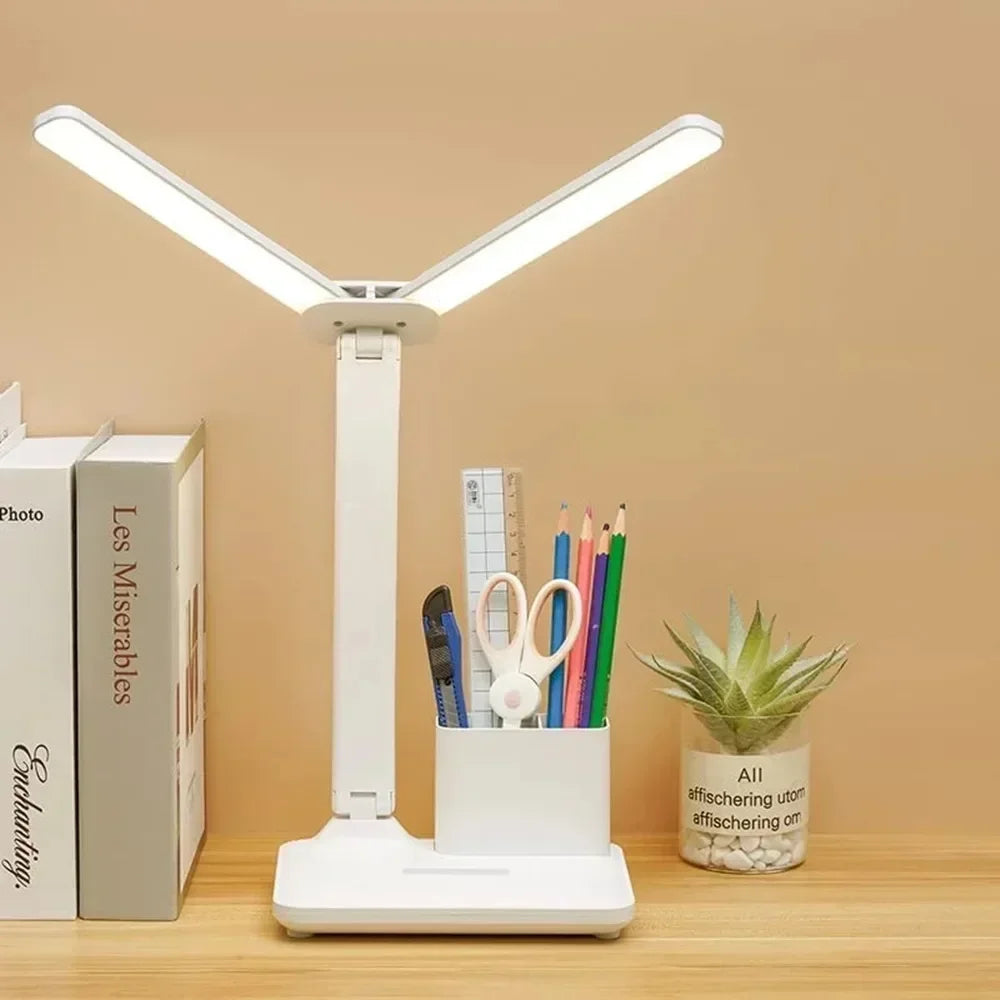 Touch-Dimmable LED Desk Lamp with Clock Calendar & Temperature Display
