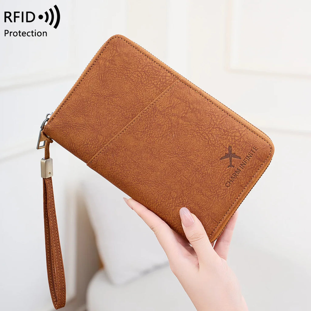 Multi-Functional RFID Blocking Passport & Travel Document Organizer Wallet