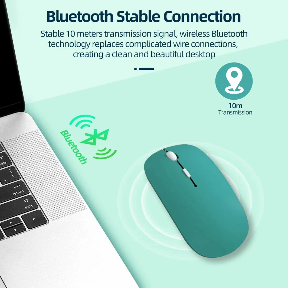 Silent Bluetooth & 2.4G Wireless Mouse - Optical Portable Mouse