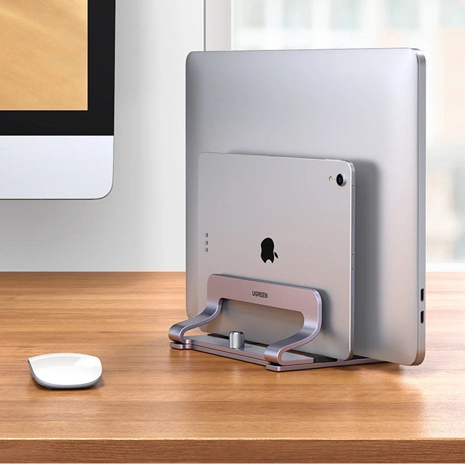 UGREEN Dual Slot Adjustable Vertical Aluminum Laptop Stand Holder