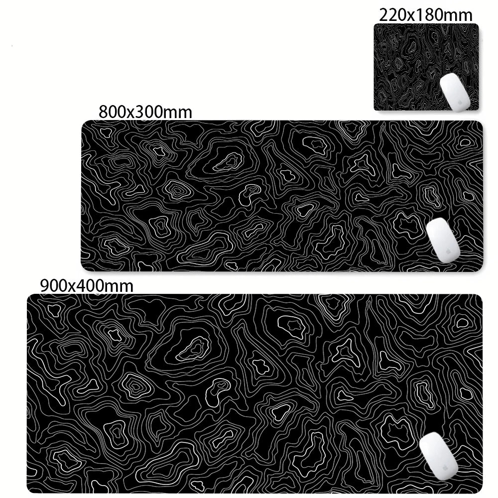 Abstract Black & White Strata Liquid XXL Extended Gaming Desk Mat