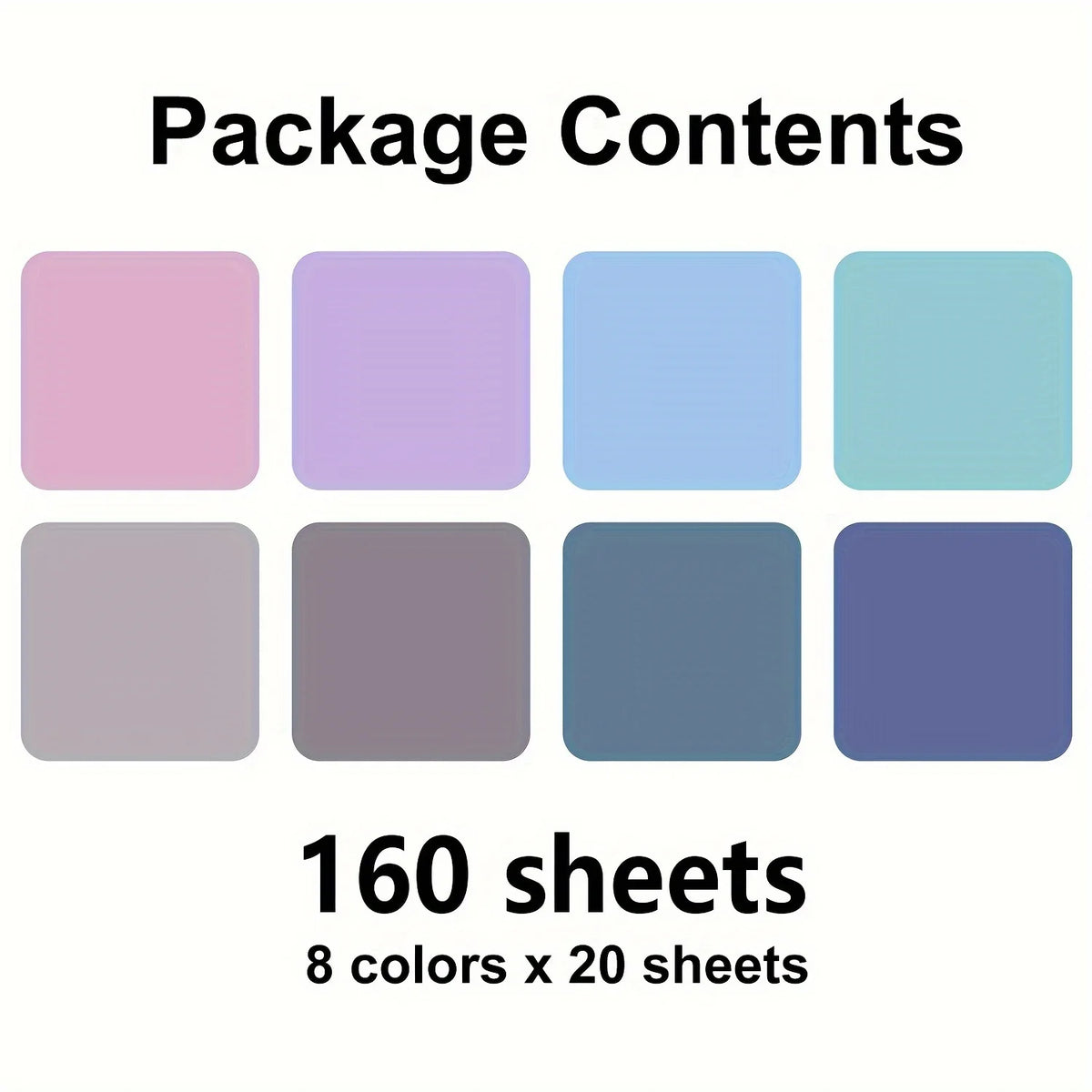 Waterproof Transparent Sticky Notes - 8 Pads 160 Sheets