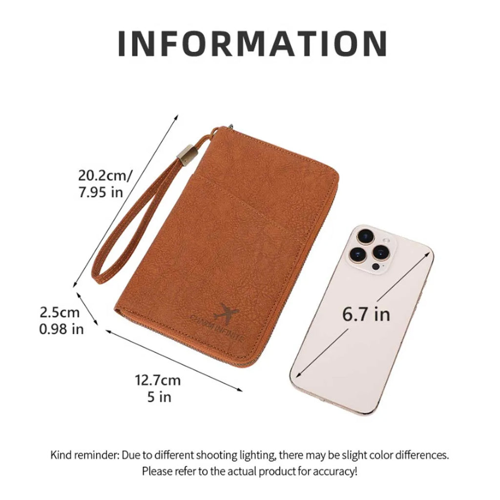 Multi-Functional RFID Blocking Passport & Travel Document Organizer Wallet