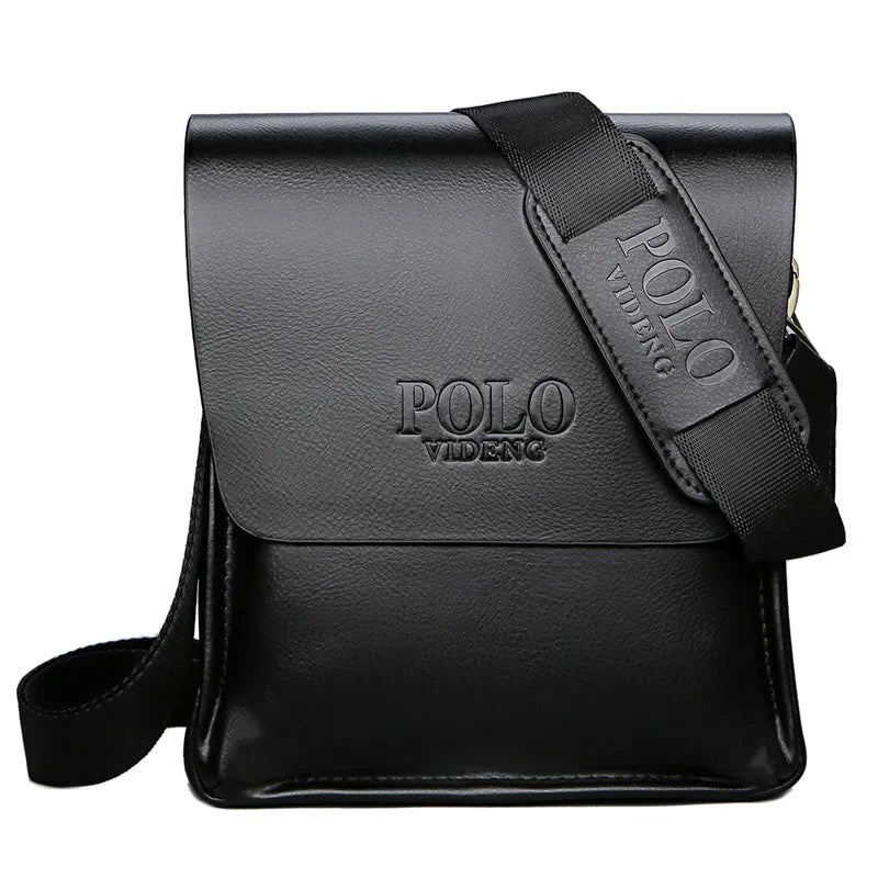 Men's Vertical PU Leather Crossbody Satchel Bag