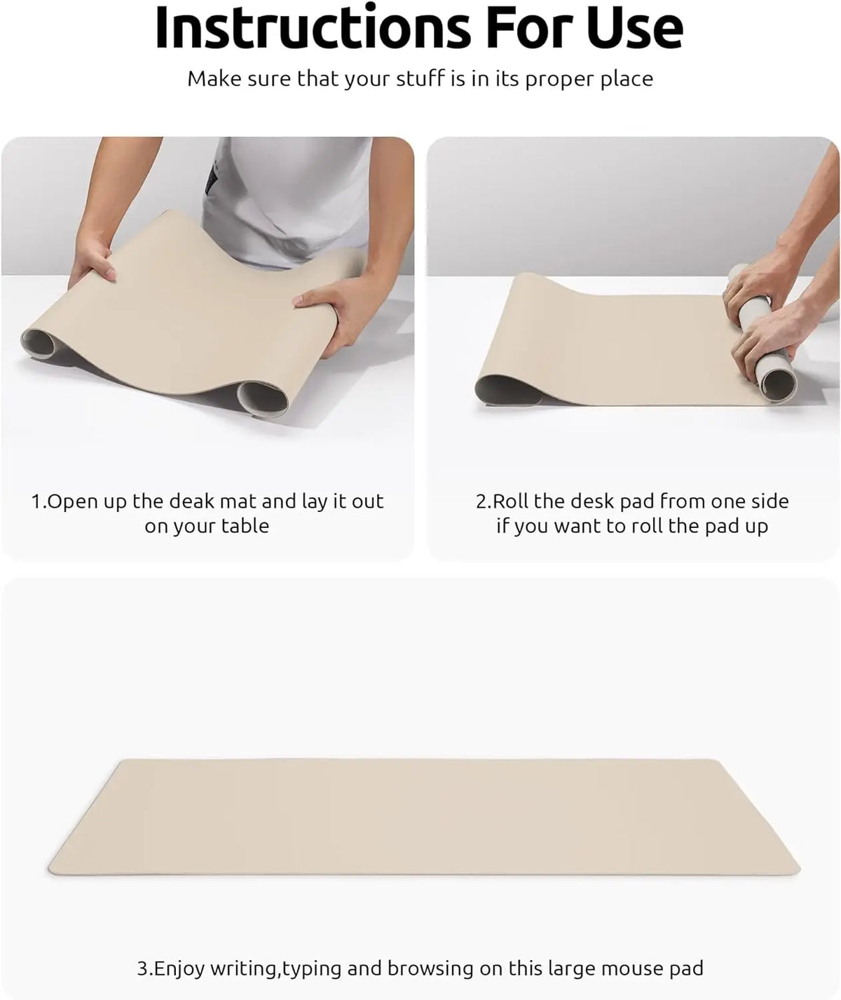 Premium PU Leather Desk Mat Pad & Surface Blotter Protector