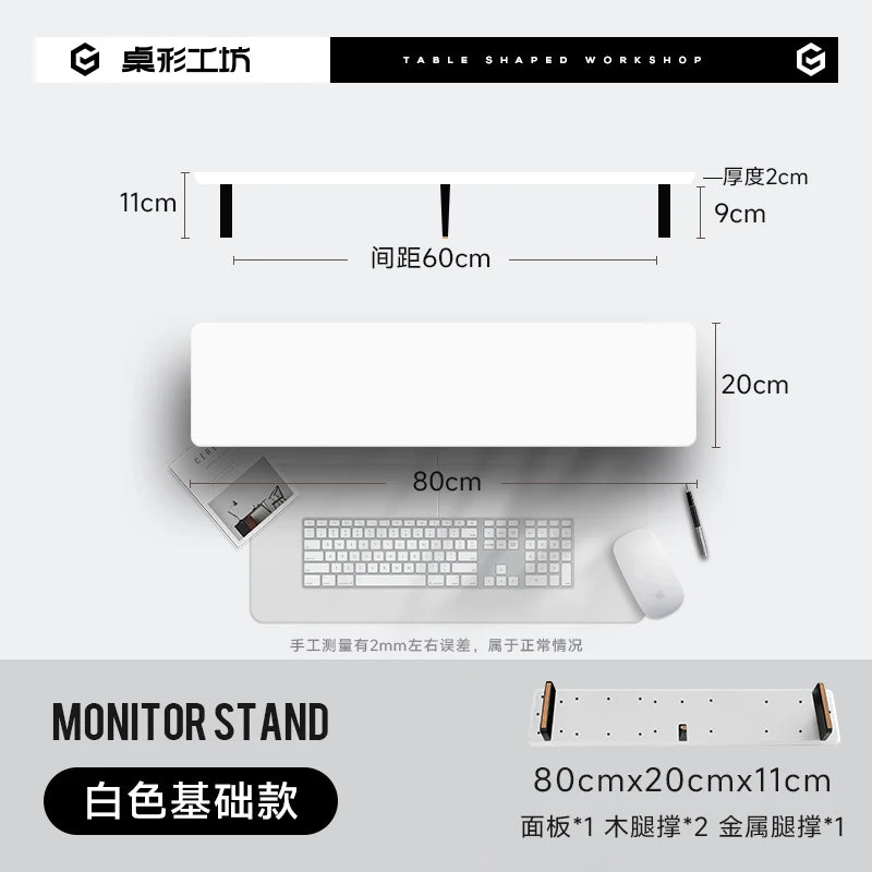 Ergonomic Modular Walnut & Aluminum Monitor Riser with Cable Management
