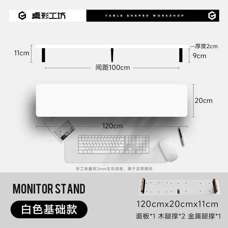 Ergonomic Modular Walnut & Aluminum Monitor Riser with Cable Management