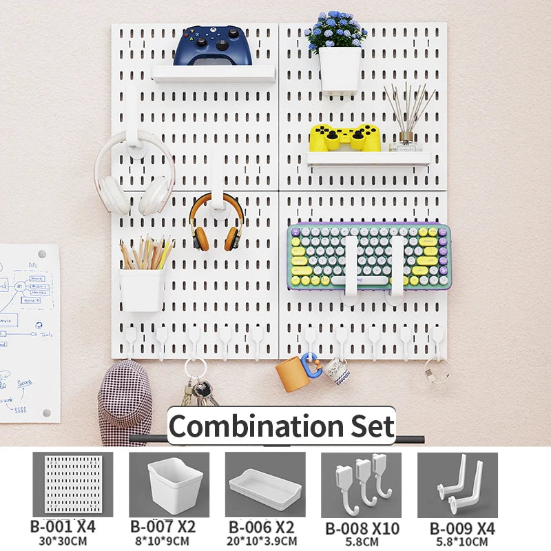 Modular Gaming Room Wall Pegboard Organizer for Controllers & Keyboards
