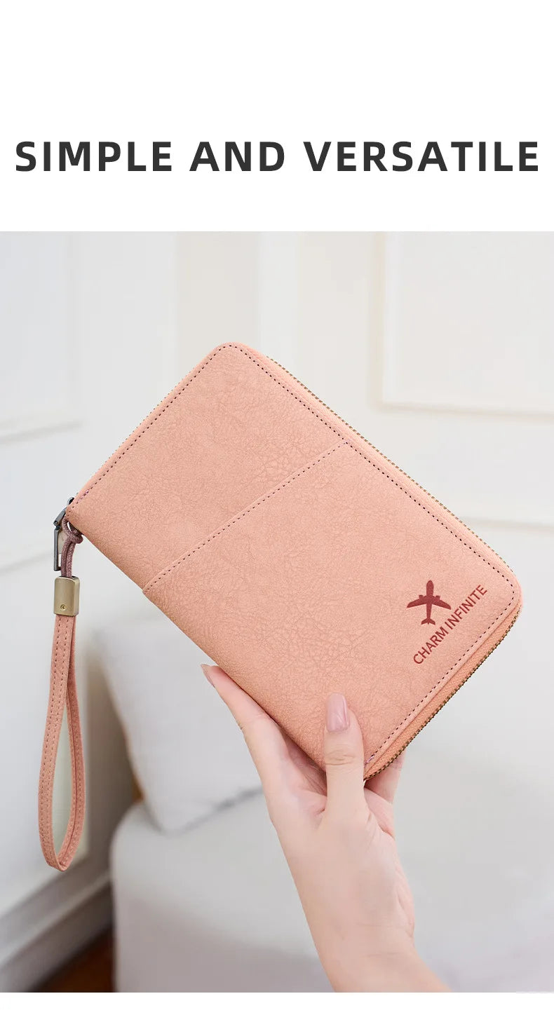 Multi-Functional RFID Blocking Passport & Travel Document Organizer Wallet
