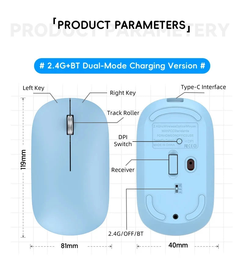 Lenovo Dual-Mode Wireless Silent Mouse - 2.4G & Bluetooth USB-C