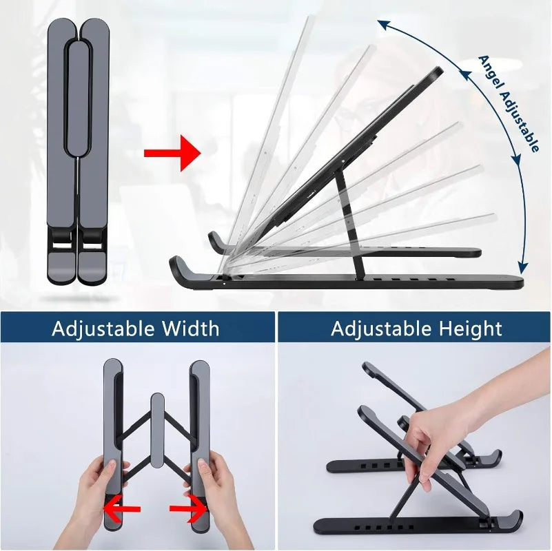 Foldable Portable Laptop Stand - 6 Adjustable Height Levels