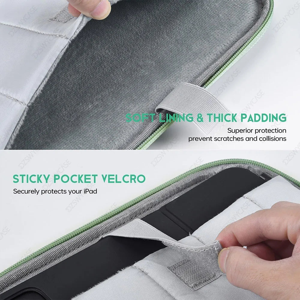 Padded Tablet Sleeve with Pocket – Waterproof Carrying Case for iPad, Samsung & More (11" & 13")