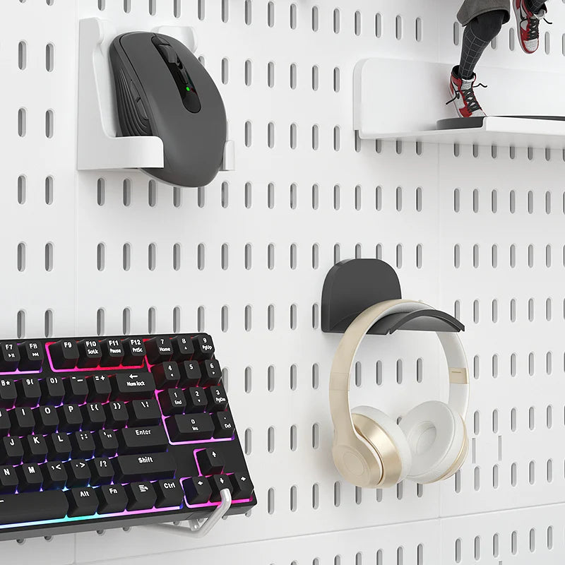 Modular Gaming Room Wall Pegboard Organizer for Controllers & Keyboards