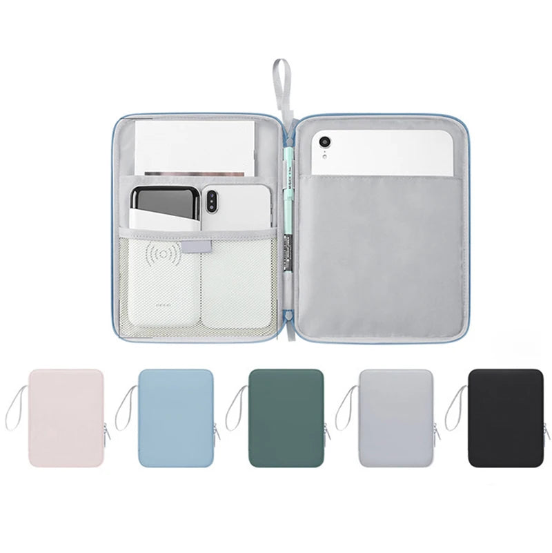 PU Leather Tablet Handbag Pouch – Shockproof Sleeve with Wrist Strap for iPad Air, Samsung & More (10.9" & 12.9")
