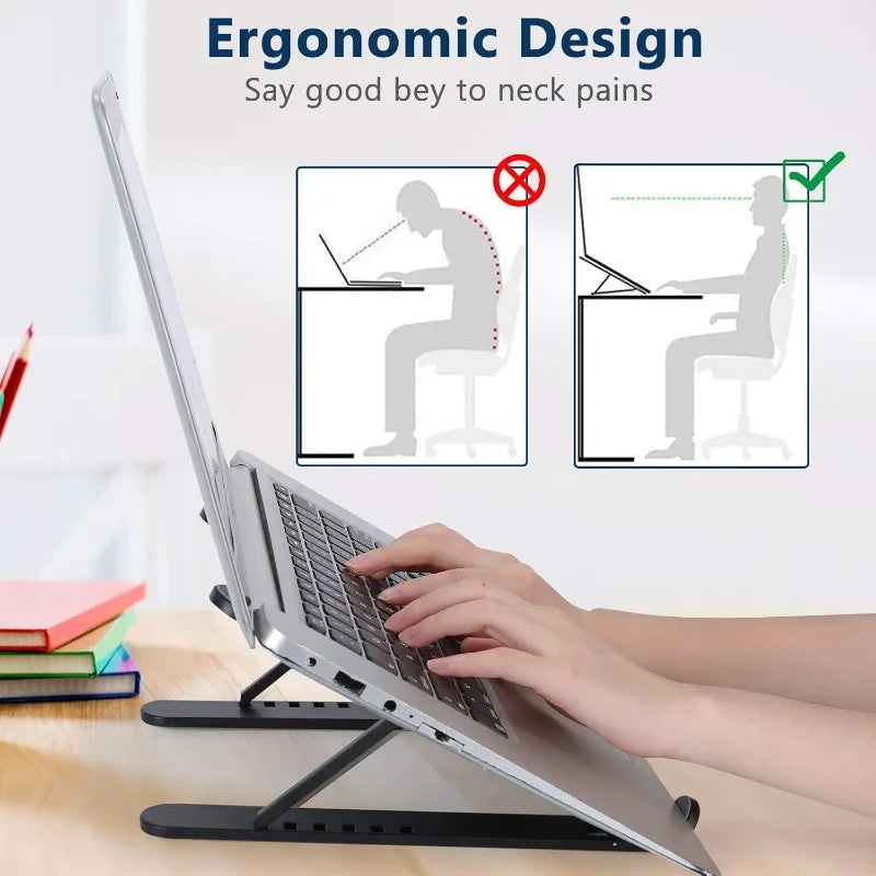 Foldable Portable Laptop Stand - 6 Adjustable Height Levels