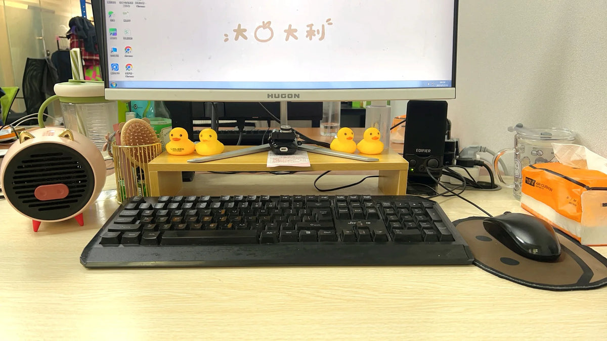 Ergonomic Monitor Riser Stand with Keyboard Storage Tray