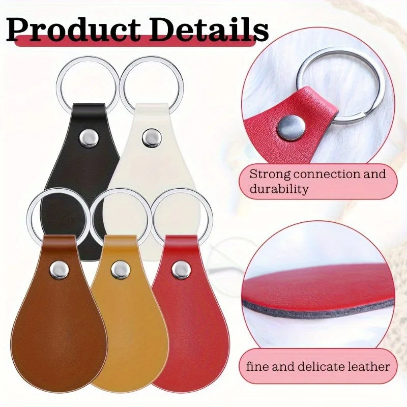 PU Leather Key Fob Blanks – 10-Pack | Laser Engraving Keychains for Gifts & Crafting