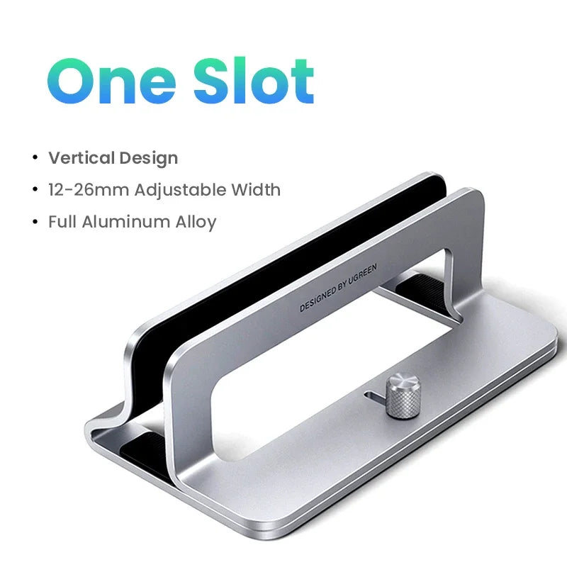UGREEN Dual Slot Adjustable Vertical Aluminum Laptop Stand Holder