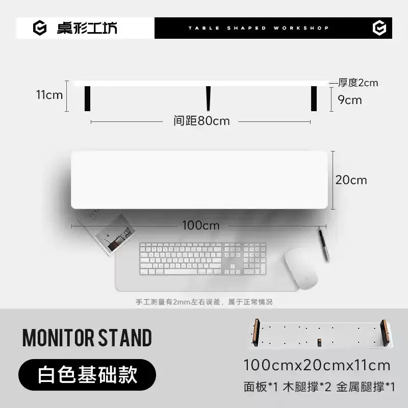 Ergonomic Modular Walnut & Aluminum Monitor Riser with Cable Management