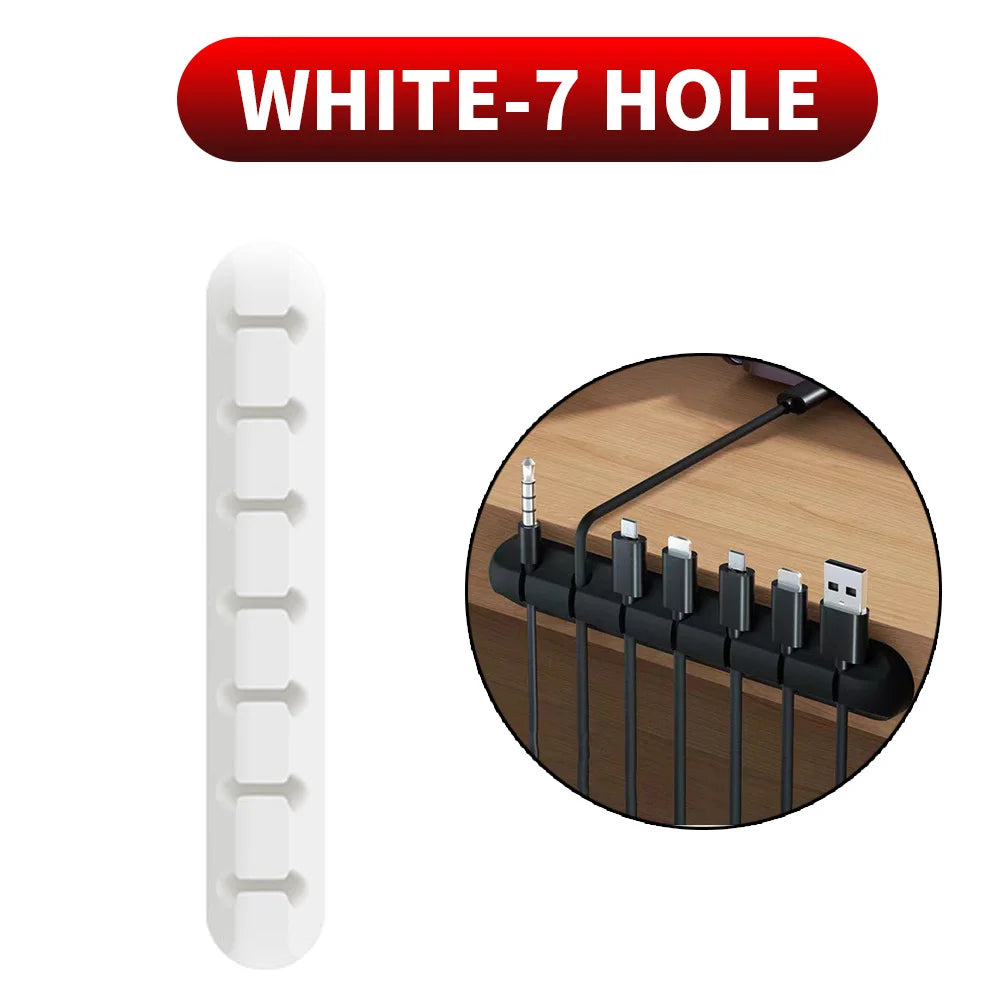 Self-Adhesive Desktop Cable Management Clips Cord Organizers