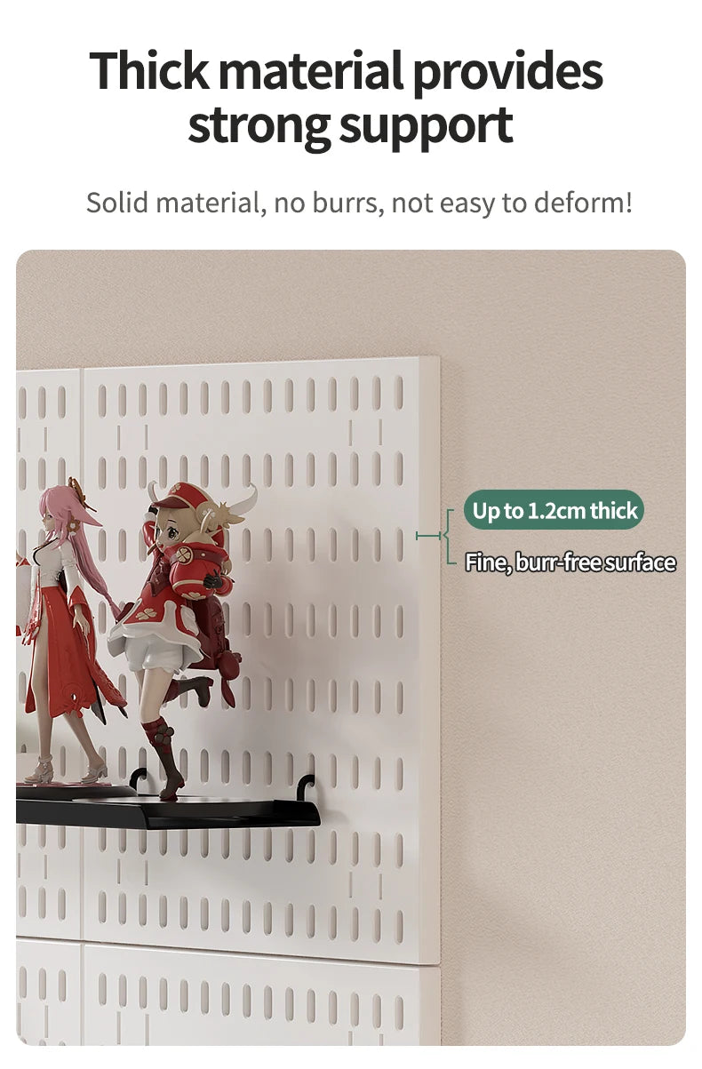 Drill-Free Wall Mount Pegboard Storage Organizer System