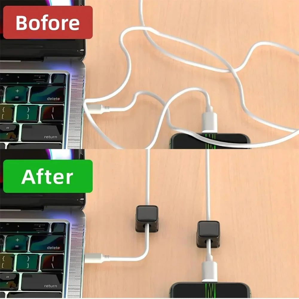 Magnetic Under-Desk Cable Clips & Cord Organizer Keepers
