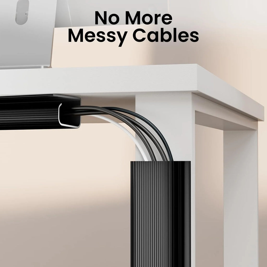 Punch-Free Under-Desk PVC Cable Management Channel Tray Raceway