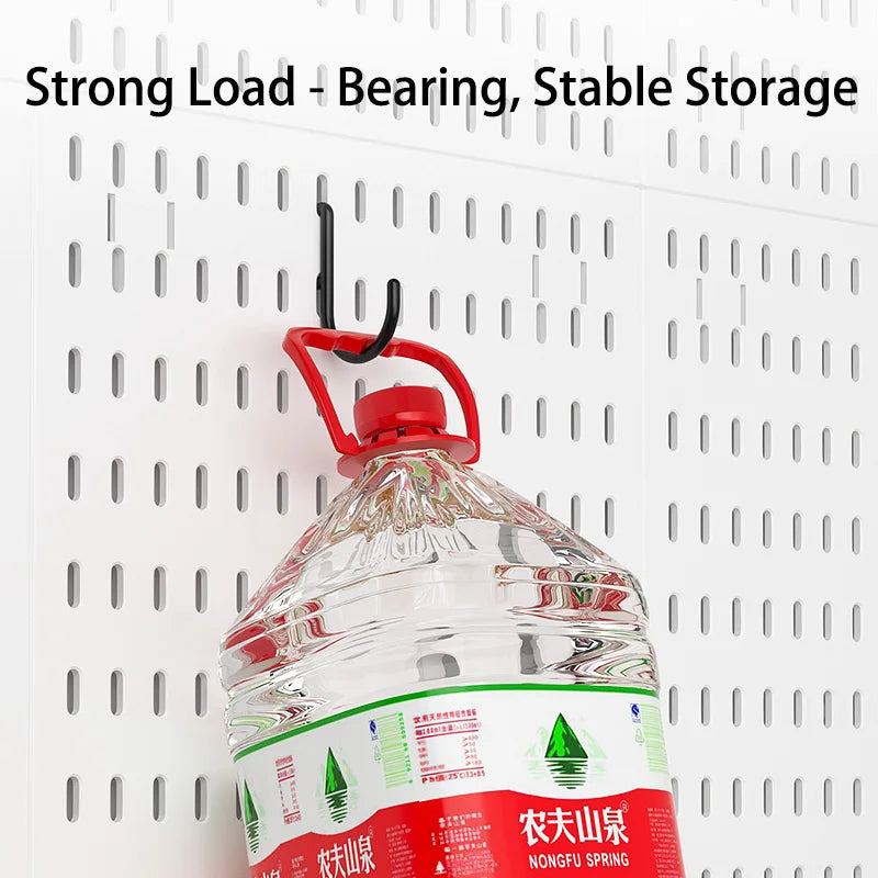 Drill-Free Wall Mount Pegboard Storage Organizer System
