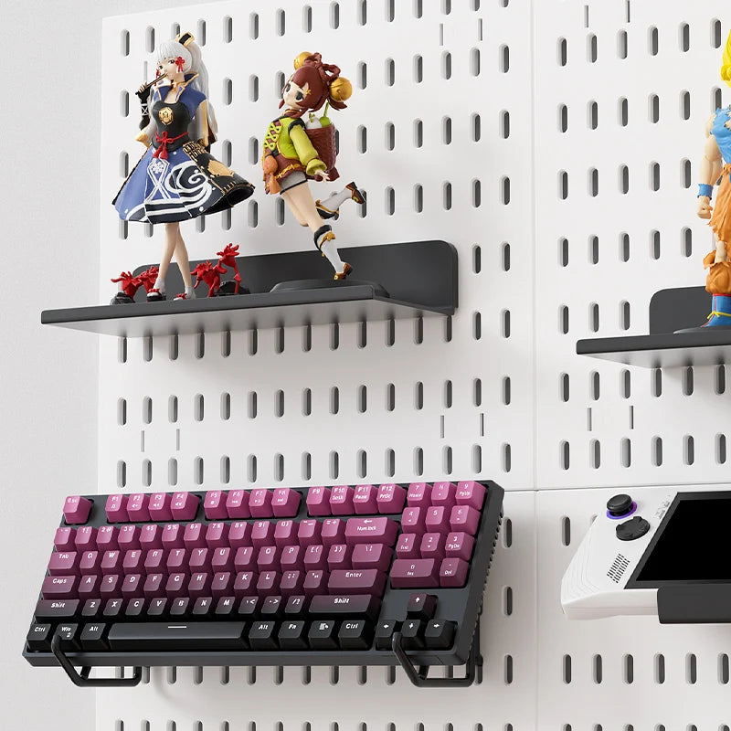 Modular Gaming Room Wall Pegboard Organizer for Controllers & Keyboards