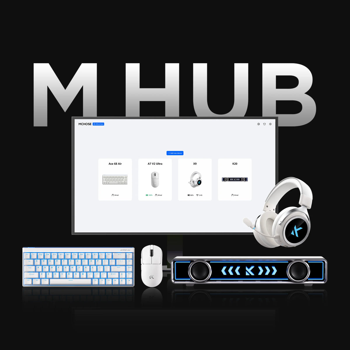 MCHOSE A7 V2 Wireless Gaming Mouse - 8000Hz PAW3950 Sensor